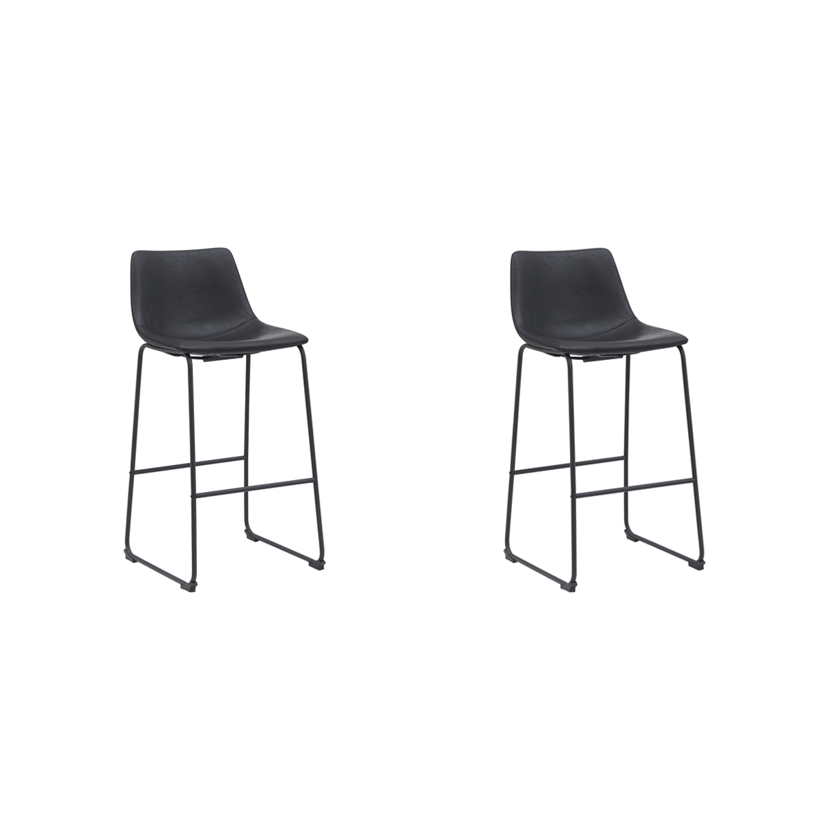 LABEL51 - Barstoel Risto - Zwart - 56x47x102cm - Set van 2