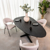 LABEL51 - Eetkamertafel Rosie - Zwart - 110x220x76cm