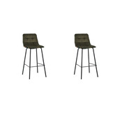 LABEL51 Barkruk Bistro - Hunter - Fluweel - set van 2