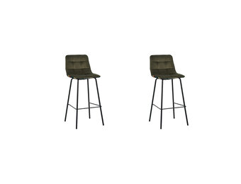 LABEL51 Barkruk Bistro - Hunter - Fluweel - set van 2