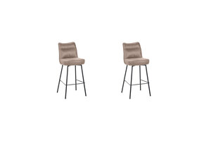 LABEL51 - Barstoel Lennon - Taupe - 55x46x107cm - Set van 2