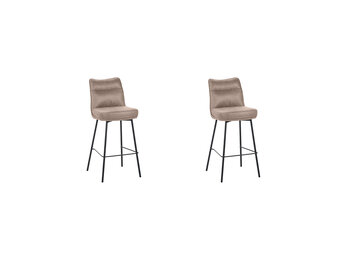 LABEL51 Barkruk Lennon - Taupe - Micro Suede - set van 2