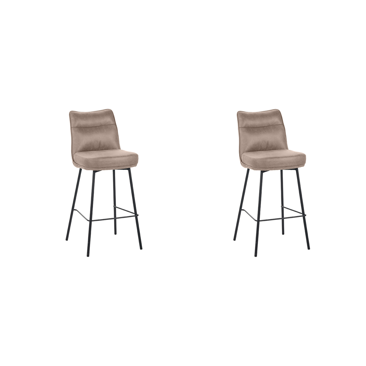 LABEL51 Barkruk Lennon - Taupe - Micro Suede - set van 2