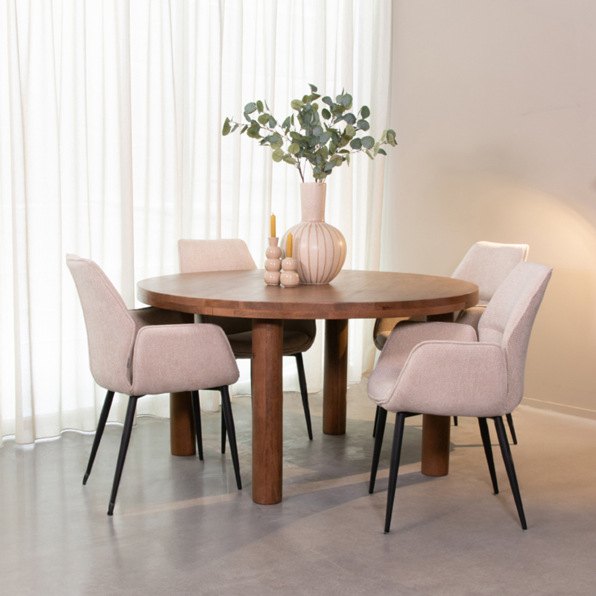 LABEL51 - Eetkamertafel Elly - Bruin - 140x140x75cm
