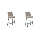 LABEL51 - Barstoel Lennon - Beige - 55x46x107cm - Set van 2