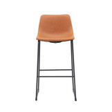 LABEL51 Barkruk Risto - Cognac - PU-Leder - Zithoogte 75 - set van 2