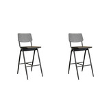 LABEL51 - Barstoel Solid - Zwart - 58x49x109cm - Set van 2