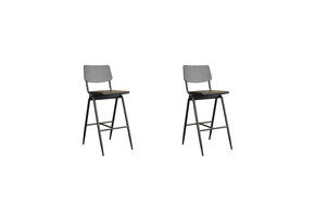 LABEL51 - Barstoel Solid - Zwart - 58x49x109cm - Set van 2