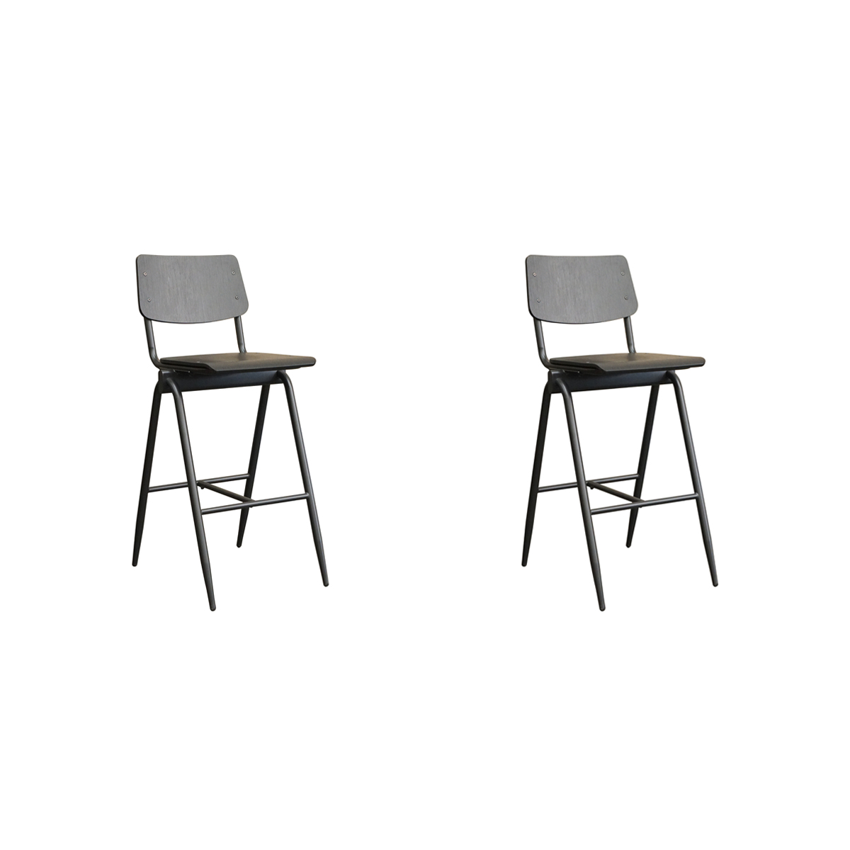 LABEL51 - Barstoel Solid - Zwart - 58x49x109cm - Set van 2