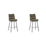 LABEL51 Barkruk Lennon - Moss - Micro Suede - set van 2