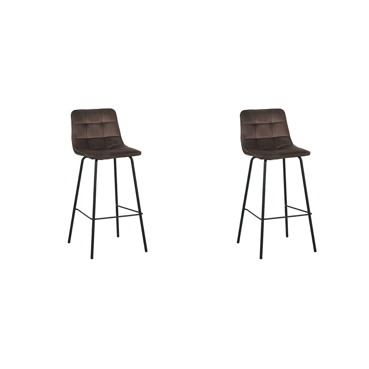 LABEL51 Barkruk Bistro - Taupe - Fluweel - set van 2