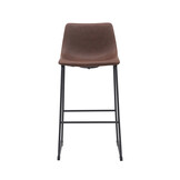 LABEL51 Barkruk Risto - Bruin - PU-Leder - Zithoogte 75 - set van 2