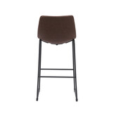 LABEL51 Barkruk Risto - Bruin - PU-Leder - Zithoogte 75 - set van 2