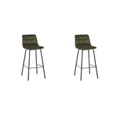 LABEL51 Barkruk Bistro - Hunter - Fluweel - set van 2