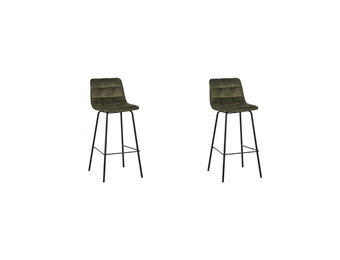 LABEL51 Barkruk Bistro - Hunter - Fluweel - set van 2