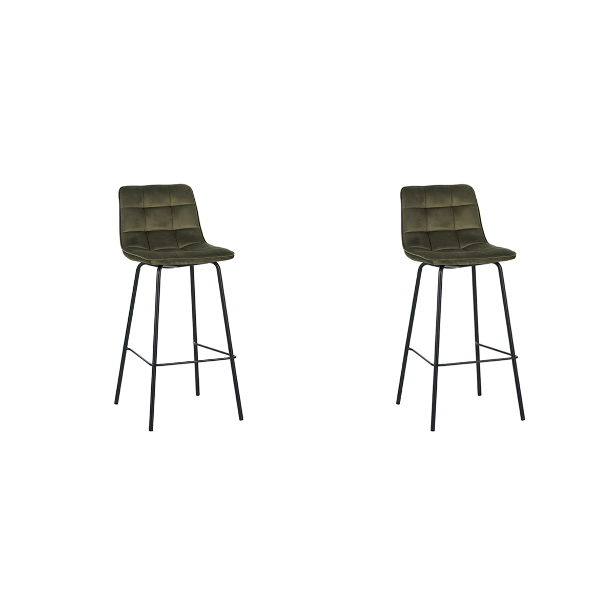 LABEL51 Barkruk Bistro - Hunter - Fluweel - set van 2