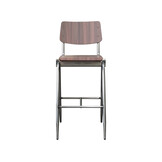 LABEL51 Barkruk Solid - Donkerbruin - Hout - Zithoogte 75 - set van 2