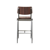 LABEL51 Barkruk Solid - Donkerbruin - Hout - Zithoogte 75 - set van 2