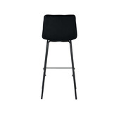 LABEL51 Barkruk Bistro - Zwart - Fluweel - set van 2