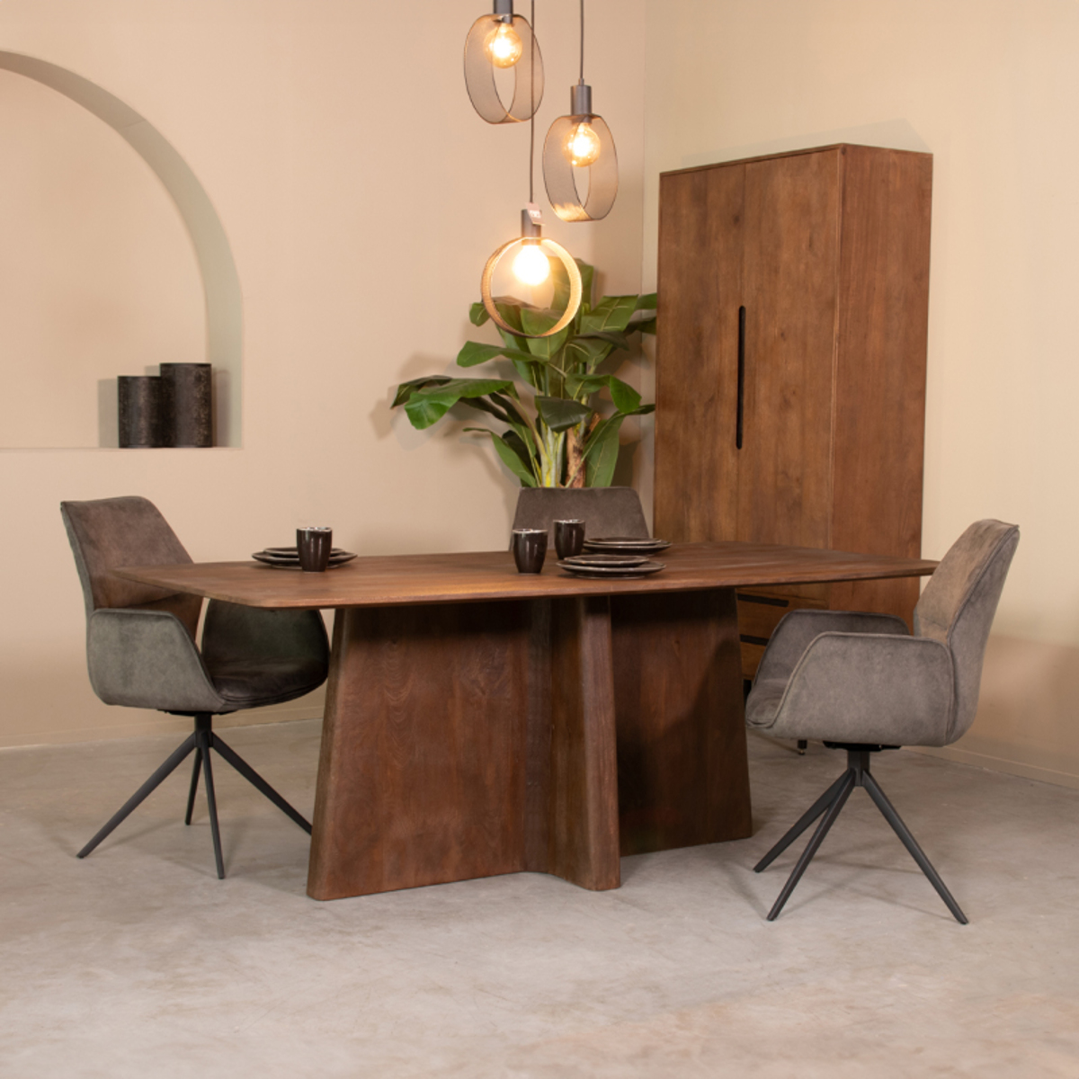 LABEL51 - Eetkamertafel Scott - Bruin - 100x230x76cm