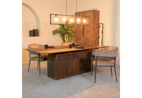 LABEL51 Eetkamertafel Owen - Espresso - Mangohout