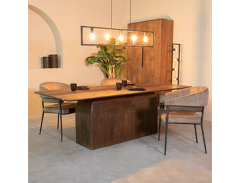 LABEL51 Eetkamertafel Owen - Espresso - Mangohout