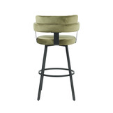 LABEL51 Barkruk Bardio - Hunter - Fluweel - Zithoogte 75 - set van 2