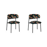 LABEL51 - Eetkamerstoel Ferry - Printed Flamingo - 79x56x60cm - Set van 2