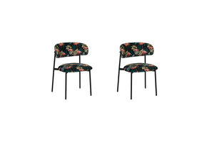 LABEL51 - Eetkamerstoel Ferry - Printed Flamingo - 79x56x60cm - Set van 2