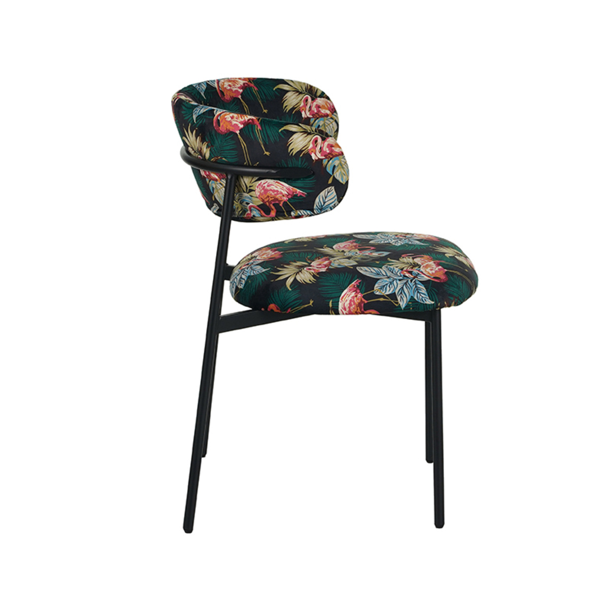 LABEL51 - Eetkamerstoel Ferry - Printed Flamingo - 79x56x60cm - Set van 2