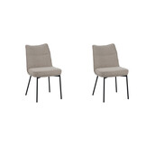 LABEL51 - Eetkamerstoel Lennon - Beige - 65x50x89cm - Set van 2