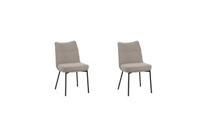 LABEL51 - Eetkamerstoel Lennon - Beige - 65x50x89cm - Set van 2