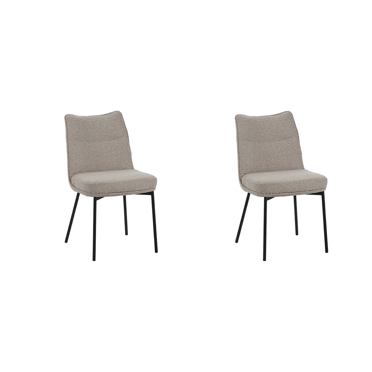 LABEL51 - Eetkamerstoel Lennon - Beige - 65x50x89cm - Set van 2