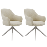 LABEL51 - Eetkamerstoel Bern - Beige - 66x61x91cm - Set van 2