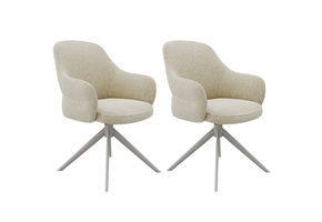 LABEL51 - Eetkamerstoel Bern - Beige - 66x61x91cm - Set van 2