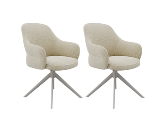 LABEL51 Eetkamerstoel Bern - Naturel - Boucle - set van 2