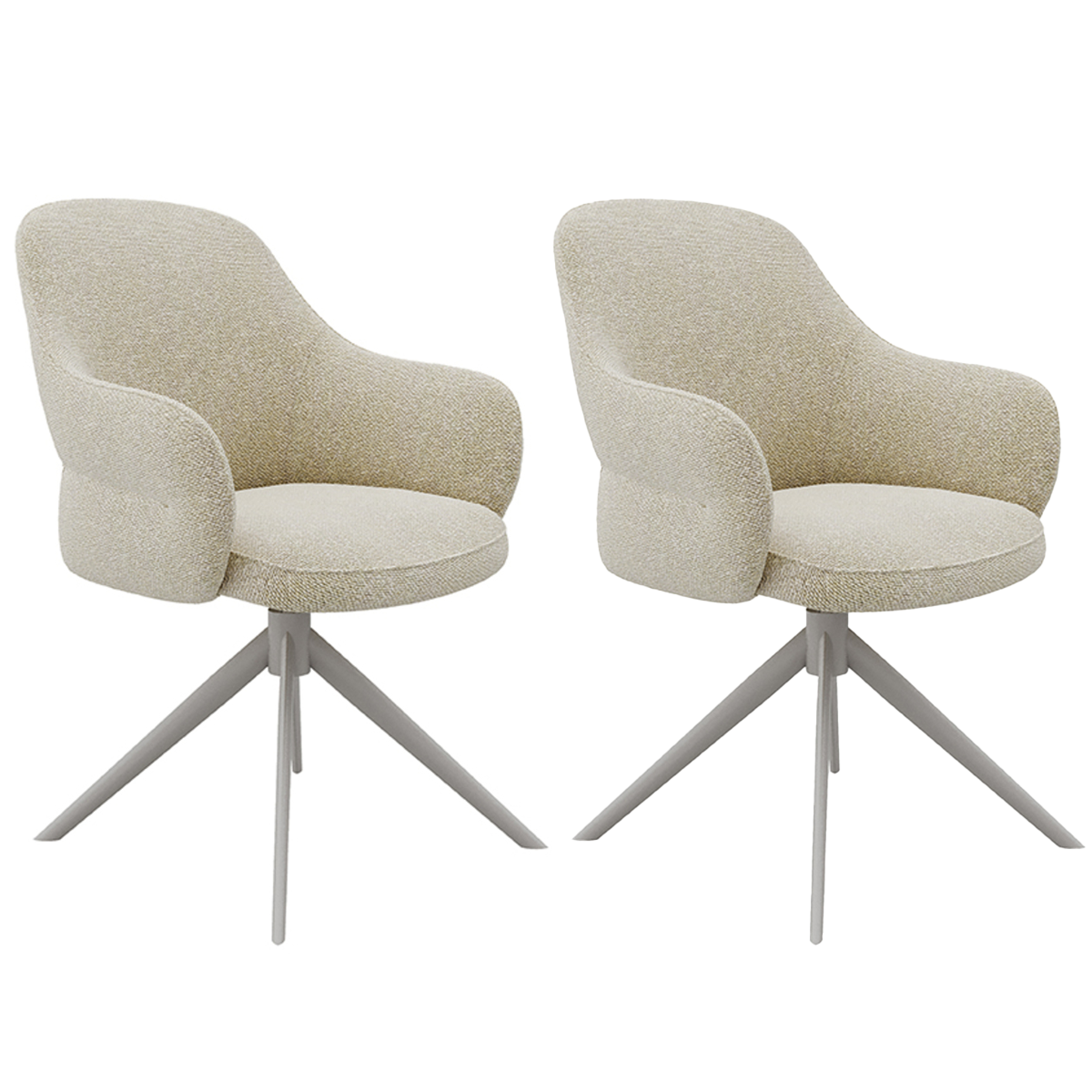 LABEL51 - Eetkamerstoel Bern - Beige - 66x61x91cm - Set van 2
