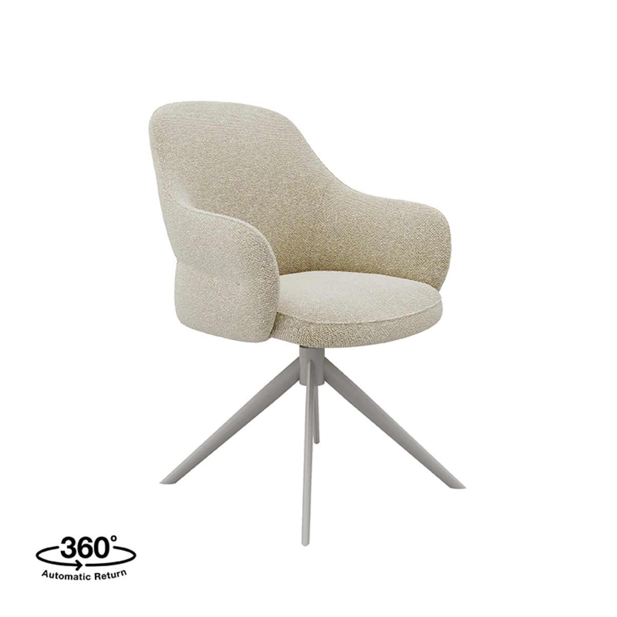 LABEL51 - Eetkamerstoel Bern - Beige - 66x61x91cm - Set van 2
