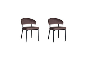 LABEL51 - Eetkamerstoel Bliss - Taupe - 55x56x76cm - Set van 2
