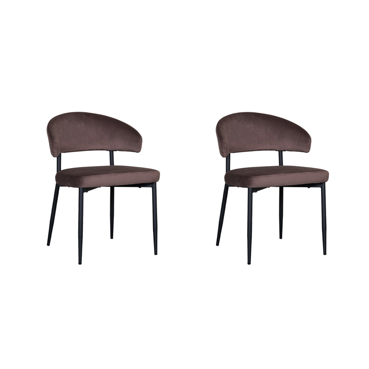 LABEL51 - Eetkamerstoel Bliss - Taupe - 55x56x76cm - Set van 2