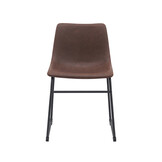 LABEL51 Eetkamerstoel Risto - Bruin - PU-Leder - set van 2