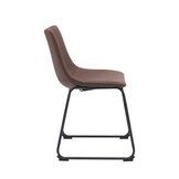 LABEL51 Eetkamerstoel Risto - Bruin - PU-Leder - set van 2