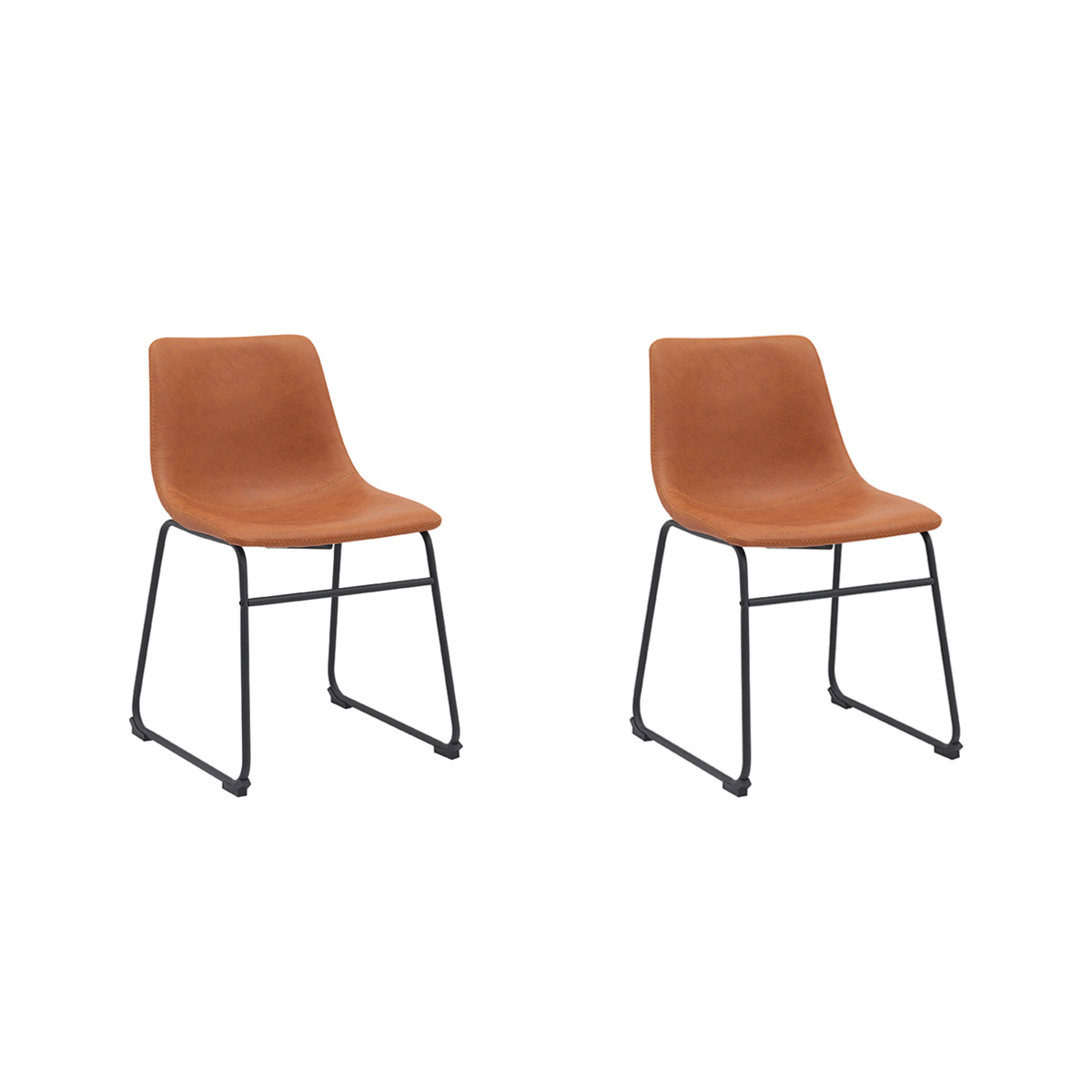 LABEL51 - Eetkamerstoel Risto - Bruin - 55x47x79cm - Set van 2