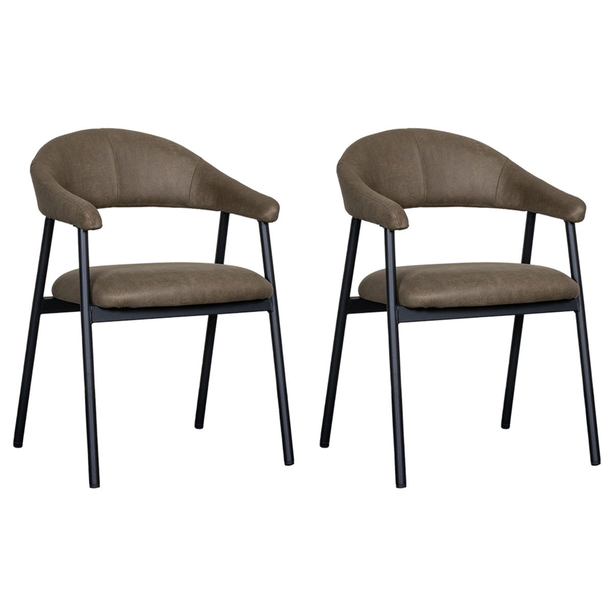 LABEL51 Eetkamerstoel Amaze - Moss - Micro Suede - set van 2