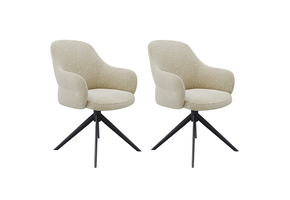 LABEL51 Eetkamerstoel Bern - Naturel - Boucle - set van 2