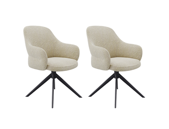 LABEL51 Eetkamerstoel Bern - Naturel - Boucle - set van 2