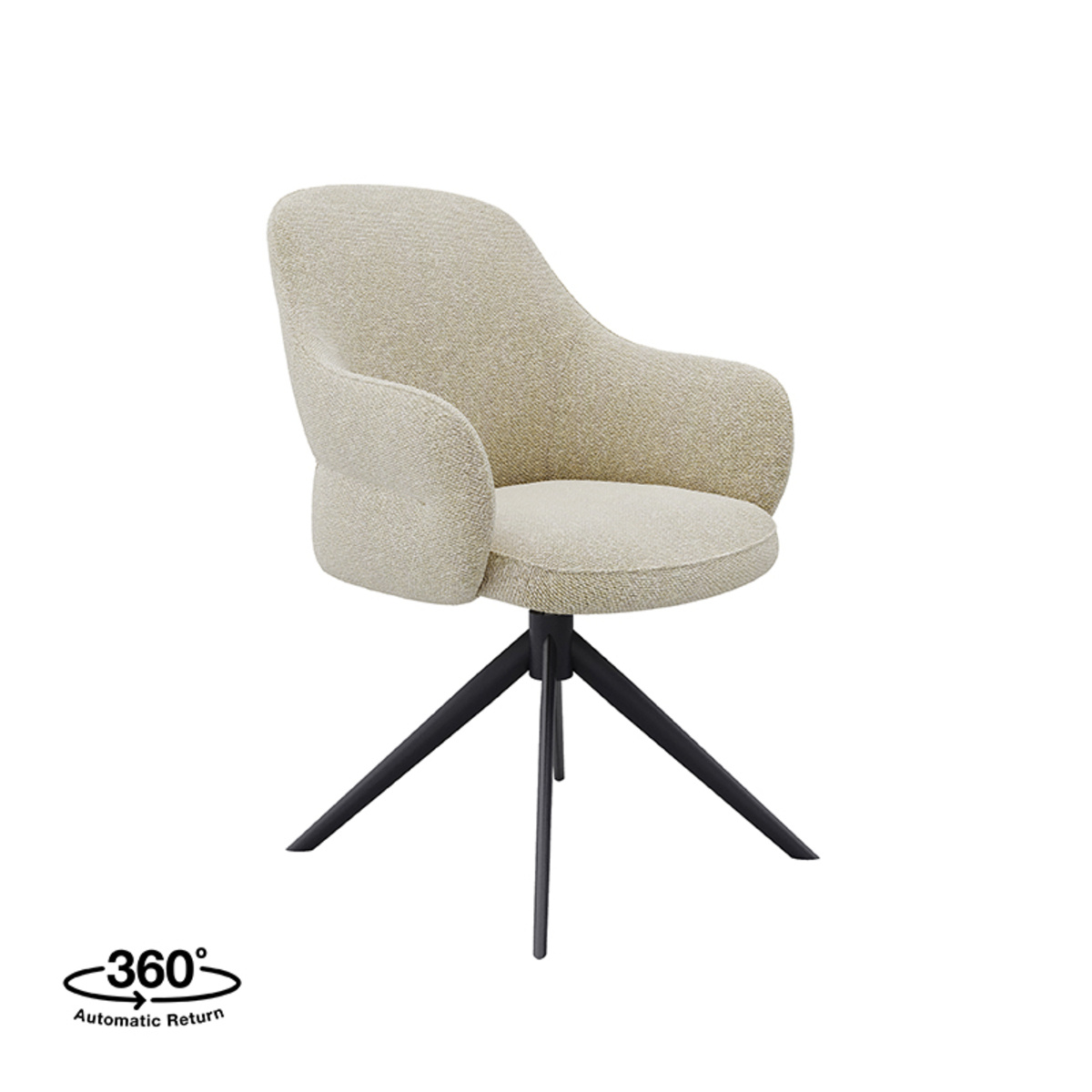 LABEL51 - Eetkamerstoel Bern - Beige - 66x61x91cm - Set van 2