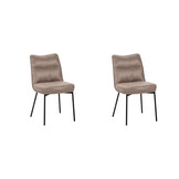 LABEL51 - Eetkamerstoel Lennon - Taupe - 65x50x89cm - Set van 2