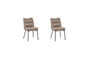 LABEL51 - Eetkamerstoel Lennon - Taupe - 65x50x89cm - Set van 2