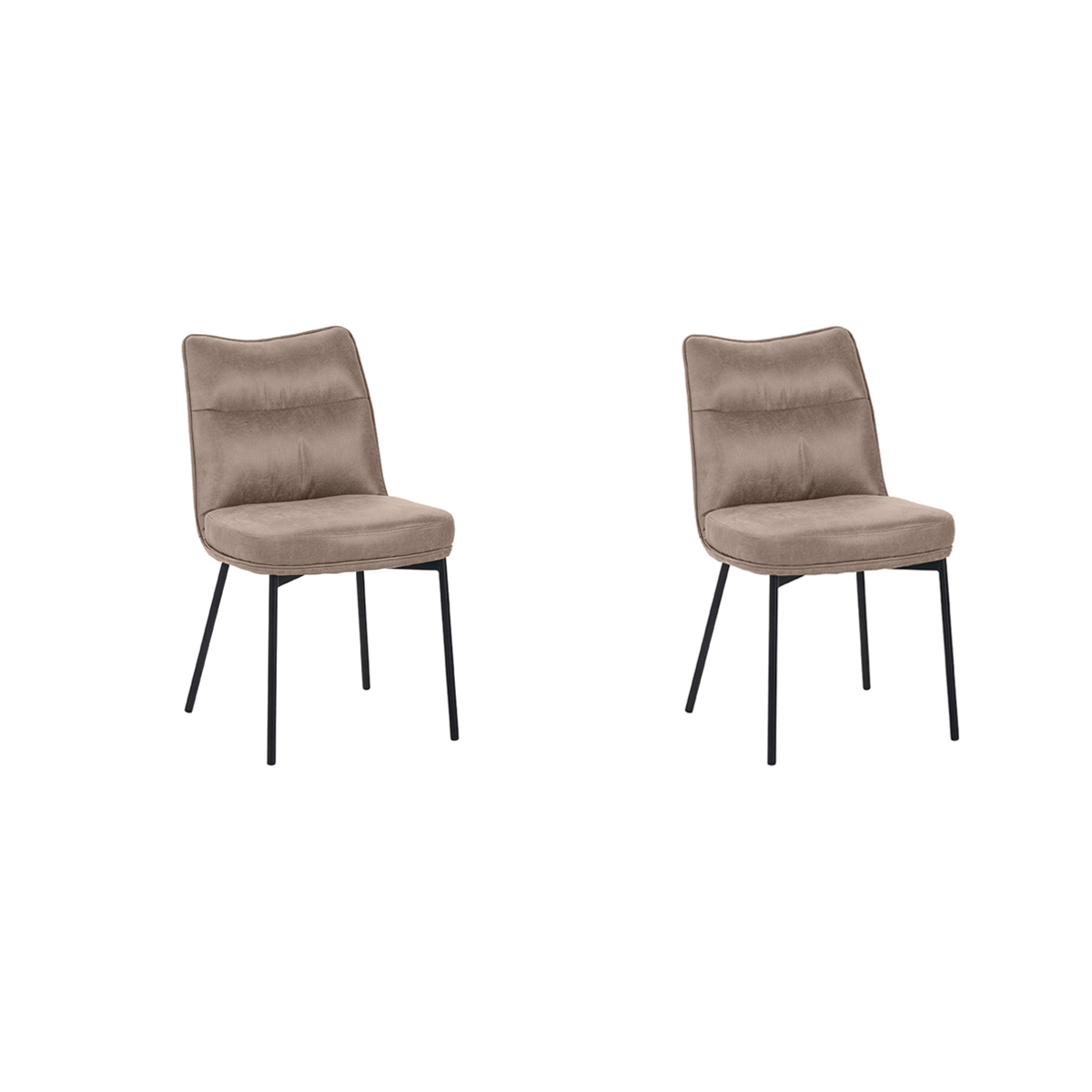 LABEL51 Eetkamerstoel Lennon - Taupe - Micro Suede - set van 2